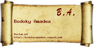 Bodoky Amadea névjegykártya